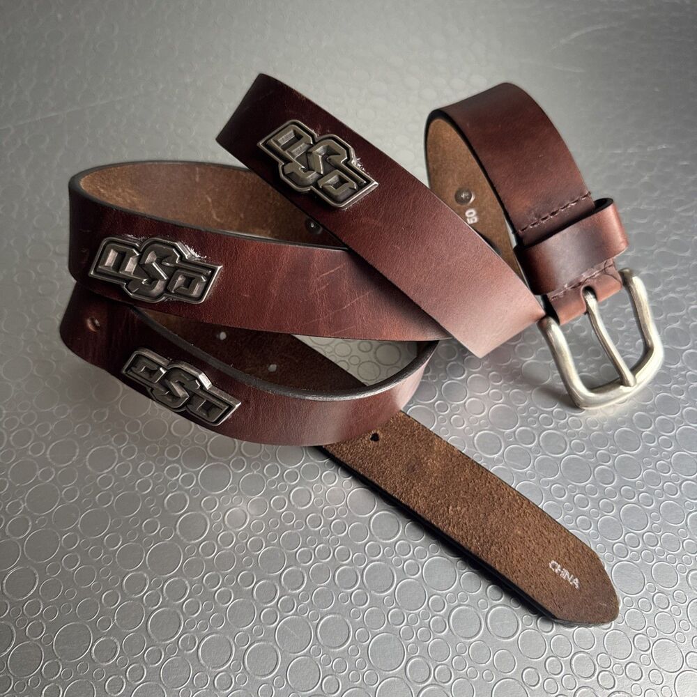 Oklahoma State University OSU Cowboys Leather Concho Belt Big & Tall - Size 50